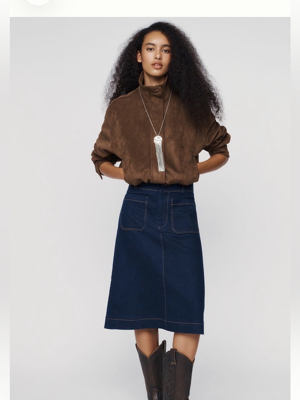 ANTHROPOLOGIE BRAND NEW Women's Dark Blue Denim A-Line Skirt
